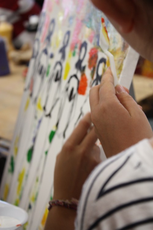 students helping out